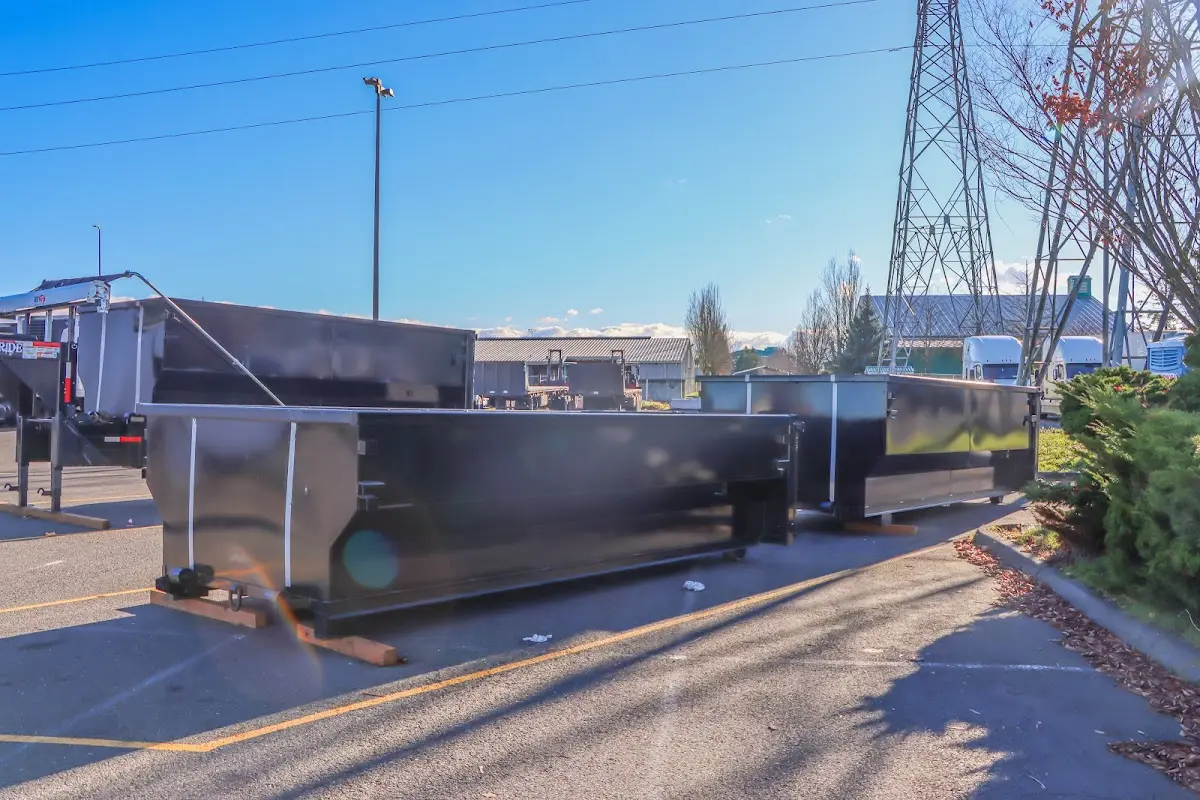 Roll-off dumpster ready for waste disposal at job site for Roofing Dumpster Rental in Guadalupe